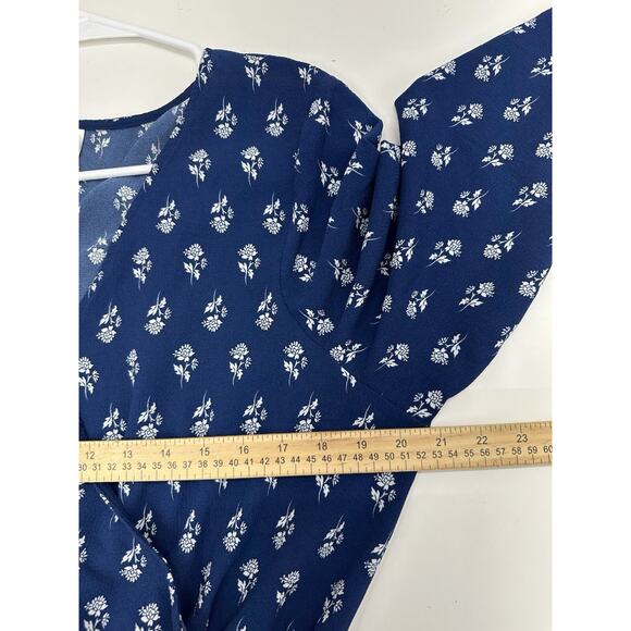 Xhilaration Womens Dress Size XXL Blue Long Sleeve Surplice Lined - Picture 9 of 13